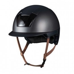 Kask Kooki Matte чёрный Light коричневый ремешок под подбородок