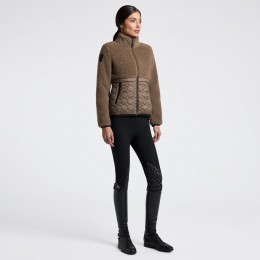Cavalleria Toscana FW25 CT Teddy Bear флисовый + нейлоновый молнией-Up женская куртка