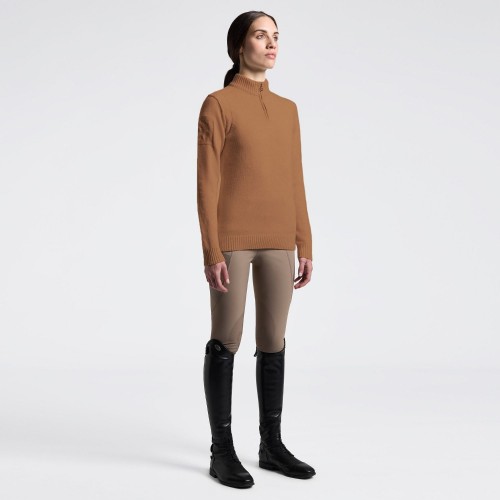 Cavalleria Toscana FW25 CT Pure Wool Women's Half-Zip Turtleneck Sweater