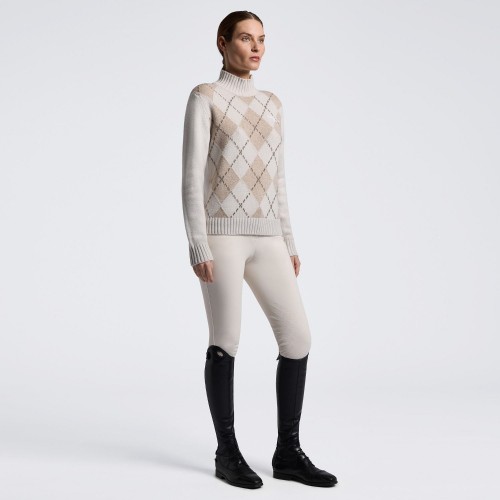 Cavalleria Toscana FW26 CT Pure Wool Turtleneck Rombi Sweater Women's