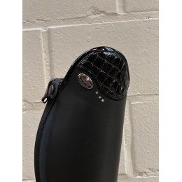 DeNiro Tricolore Salentino 01 Smooth Black - Lucido Black/Patent Black piping/Crystal Stones