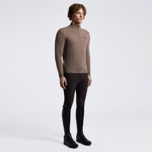 Cavalleria Toscana FW26 CT Pure Wool Half Zip Turtleneck Sweater Men's