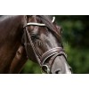 Premiera "Valentia" brown/white padded bridle with bling browband, silver fittings