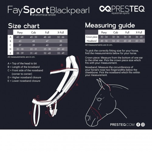 PresTeq Bridle FaySport Black Pearl