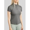 Montar SS26 MoPearl Pintuck Short-Sleeve Polo Grey
