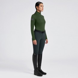 Cavalleria Toscana FW'24 CT Tech шерстяной с короткой тренировочный на молнии водолазка женская рубашка