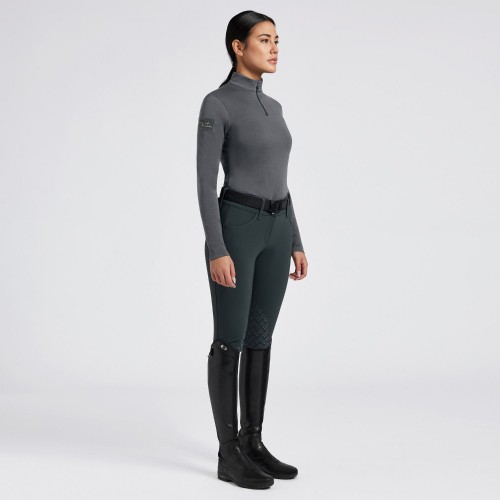 Cavalleria Toscana FW'24 CT Tech Wool Half Zip Training Turtleneck Shirt for Women