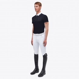 Cavalleria Toscana FW'23 CT Piquet S/S турнирный молнией поло джерси логотип Pocket мужской