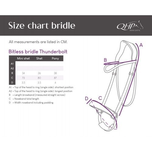 QHP Thunderbolt Bitless Bridle