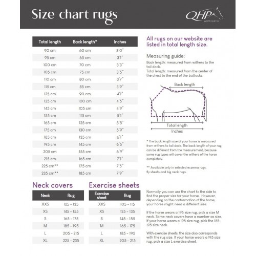 QHP FW25 Rain blanket 1200D turnout collection 50gr