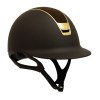 Samshield 2.0 Brown Alcantara Top Chrome Gold Trim Blazon