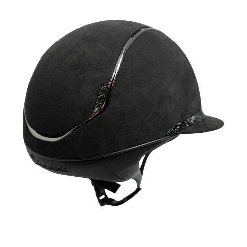 Samshield 2.0 Miss Shield Black Alcantara Ultra Fine Rock Jet Black Frontal Band Blazon Chrome Black Trim