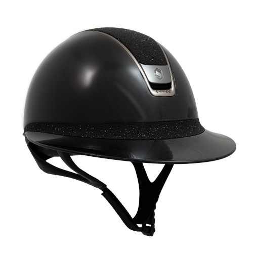 Samshield 2.0 Miss Shield Glossy Black Crystal Fabric Top Frontalband Chrome Black Blazon Trim + 5 SW Crystal Black