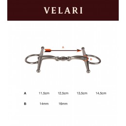 Velari двусоставный с полными щёчными частями трензель Sweet Iron 16 мм