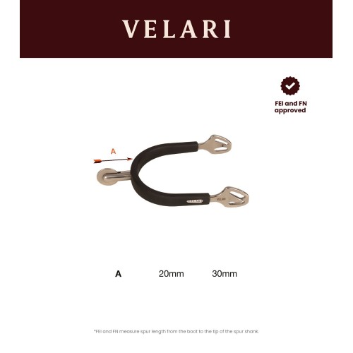 Velari Rowel Spurs Stainless Steel with Rubber Large
