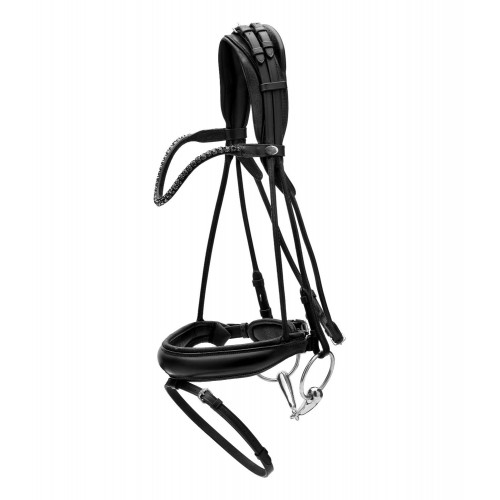 Dyon Round-Stitched Bridle with Wide Noseband of Soft Leather