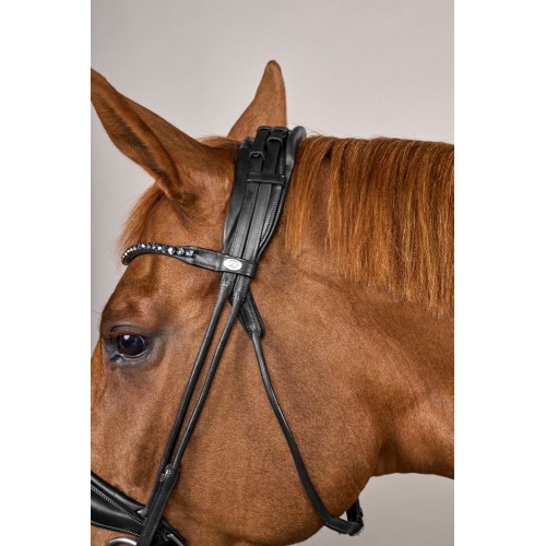 Dyon Round-Stitched Bridle with Wide Noseband of Soft Leather