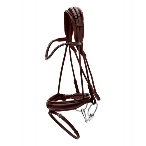 Dyon Round-Stitched Bridle with Wide Noseband of Soft Leather