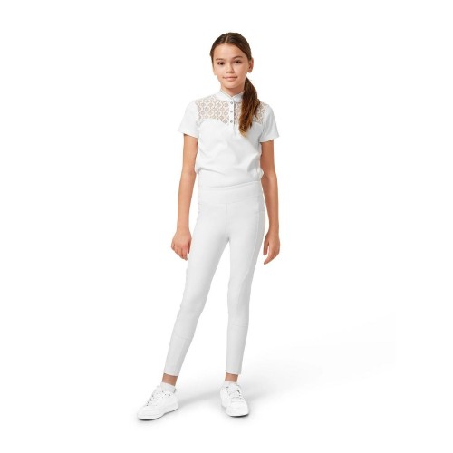 Equestrian Stockholm Young Rider White Riding Tights Movement Knee Grip